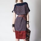 CHER MICHEL KLEIN Scarf Crepe Dress Printed Silk ( 40 ) CHER MICHEL KLEIN Scarf Crepe Dress Printed Silk ( 40 )