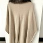 Zara Cape Poncho Knit Coat Jacket Faux Fur Beige / Brown ( S )