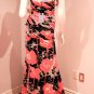 BLUMARINE Shoulder RUNWAY Long GOWN Slit DRESS Pink FLORAL Italy ( XS )