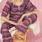 Trina Turk Exploration Jumpsuit Zig Zag Purple Fuchsia ( M )