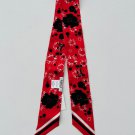Furla Neck Tie Scarf Red Floral Silk ~ Made in Itlay Furla Neck Tie Scarf Red Floral Silk ~ Made in Itlay