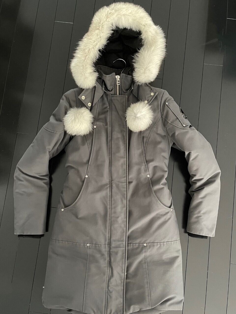 MOOSE KNUCKLES Original Stirling Parka Fur Winter Coat Granite ( XS )