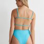 Frankies Bikinis Campbell Plissé & Anne High Waist Swim Bikini Set Aquamarine S