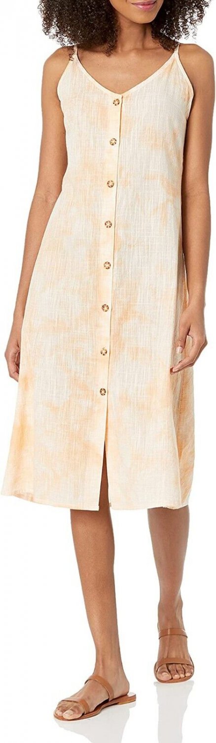 Roxy Wild Ties Dress Apricot Ice Gone Ahead Stripe ( S )