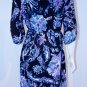 TAHARI Jersey 3/4 SLEEVE Tie Waist CAROLINE Dress BLUE Black ( M )