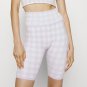 Sweaty Betty Gingham Seamless Biker Shorts Purple White ( S )