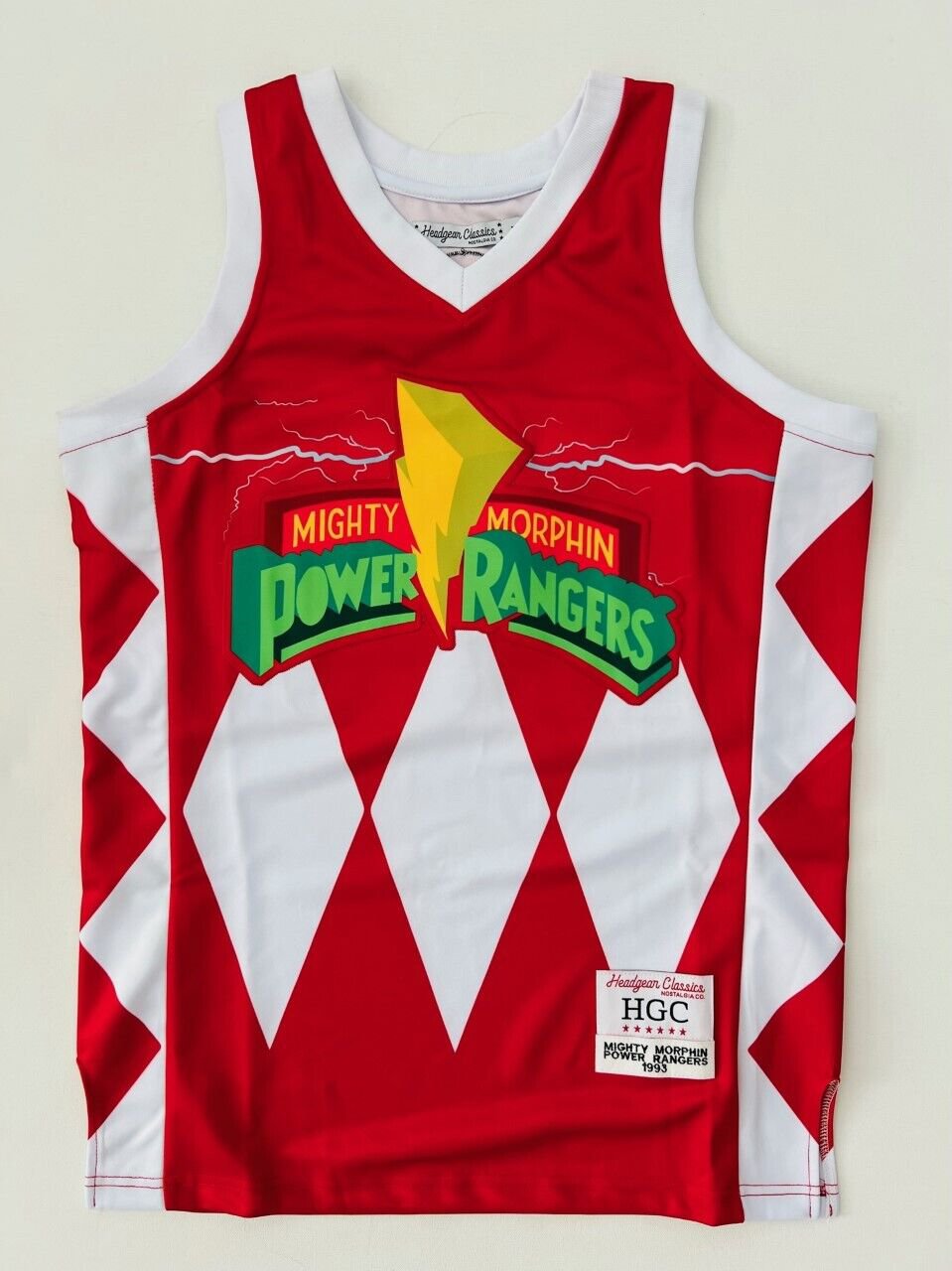 Power Rangers Mighty Morphin Headgear Classics Embroidered Basketball Jersey 23 5578