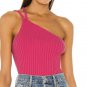 525 America Braided One Shoulder Rib Tank Beige ( S )