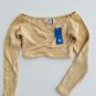 Adidas H18833 Relaxed Fluffy Knit Ruched Cropped Top Beige ( S )