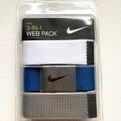 Nike 3 in 1 Web Pack Golf Belts Grey/Blue/White Nike 3 in 1 Web Pack Golf Belts Grey/Blue/White