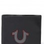 TRUE RELIGION Sizer Horseshoe Leather Billfold Wallet In Black