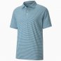 Puma Caddie Striped Golf Polo Shirt Digi-Blue Heather ( S )