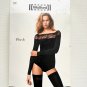 Wolford 75581 Velour Lace Plush Bodysuit Black ( L )