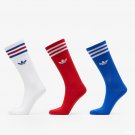 Adidas HL6766 Set of 3 Rib Crew Socks White / Red / Blue Adidas HL6766 Set of 3 Rib Crew Socks White / Red / Blue
