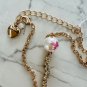 Betsey Johnson XOXO Pearly Heart Necklace in RED