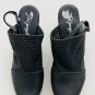 Free People Logan Wood Platform Clog Black Perforated Leather Mule ( 8 )