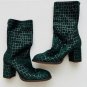 Free People Date Night Elle Block Heel Slouchy Boots Pine Diamonds ( 39.5 )