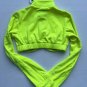 Adidas X Jeremy Scott H50968 Velour Crop Track Top Neon Yellow