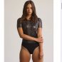 Commando Faux Leather Snake Animal Tee Thong Bodysuit Grey ( S )