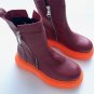 Free People Mara Zip Moto Leather Booties Persimmon (36)