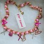 Betsey Johnson XOXO Heart Chain Necklace Fuchsia