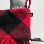 LAUREN Ralph Lauren Holiday Christmas Stocking Wool Plaid Red Black Fringe
