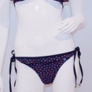 FRENCH CONNECTION Triangle SWIMWEAR Frill RUFFLED Leafs NAVY Bikini Bottom ( L )
