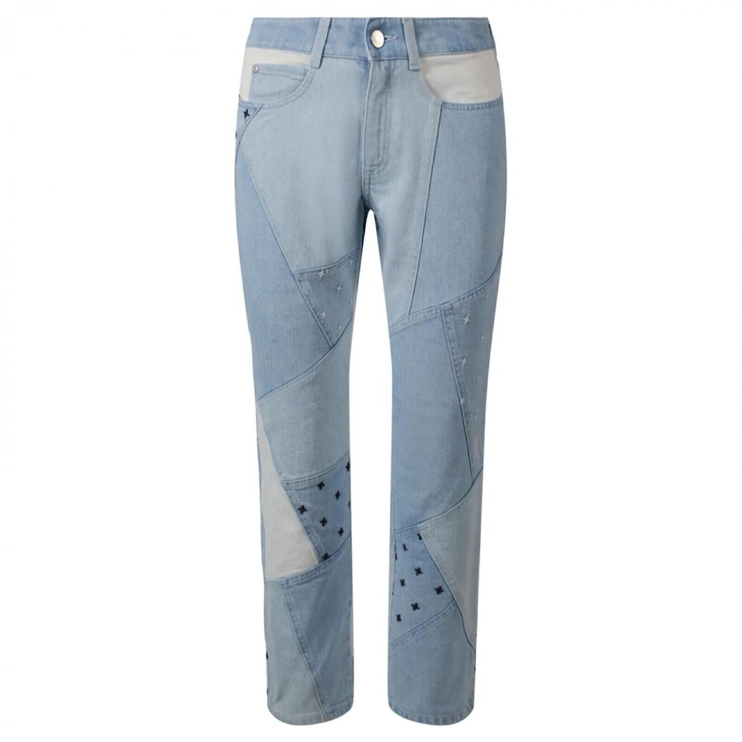 Stella McCartney Patchwork Boyfriend Denim Jeans Blue ( 25 )