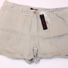 $180 THEORY Cuffed SHORTS Ramie Common DARK OATMEAL Cotary ( 10 )