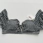 Jessica Simpson Gingham Plaid Swimsuit Top Black / White ( L )