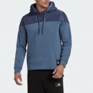 Adidas HN1660 Fleece Woven Hoodie Wonder Steel Blue ( S )