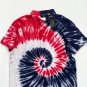 Polo Ralph Lauren Tie Dye Shirt Blue Fuchia White ( S )