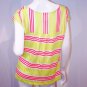 SPLENDID Cowl Neck TOP Draped SHIRT Multi STRIPED Yellow Pink ( XS )