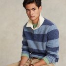 Polo Ralph Lauren Rugby Wool Stripe Collared Sweater Blue ( XL ) Polo Ralph Lauren Rugby Wool Stripe Collared Sweater Blue ( XL )