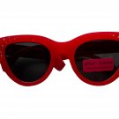 Betsey Johnson Cat's Eye Rhinestone Sunglasses Red