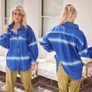 Free People Ruby Shirt Jacket Deep Sea Combo ( S )