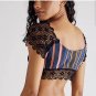 Free People Aruba Crochet Multicolor Striped Crop Top ( XS )