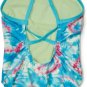 Speedo Girls Swimsuit Solid Cross Straps Tie Dye Blue Atoll ( 16 )