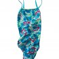 Speedo Girls Swimsuit Solid Cross Straps Tie Dye Blue Atoll ( 16 )