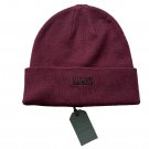 All Saints State Logo Knit Beanie Hat Amarone Red