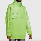 Nike CV0303 City Ready 1/4 Zip Jacket Tuck Away Hood Bright Green ( L )