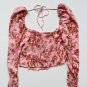 Free People Hilary Floral Printed Top Pink Combo