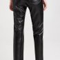 AGOLDE Criss Cross Straight Detox Pants Faux Leather Black ( 28 )