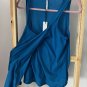 PURE & SIMPLE Blue BACK Draped Long Tank TOP Cotton Blue ( L )