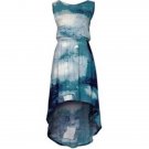 JUST FEMALE UK Mullet BLUE Print HEDY Dress OPEN LOOP Back ( M )