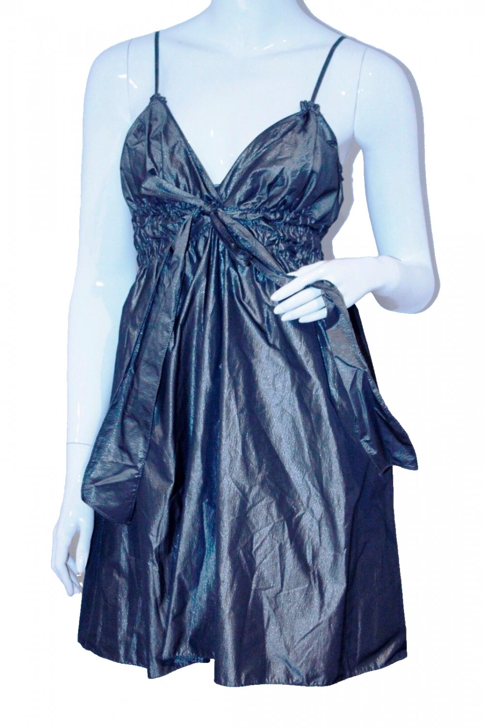 MAX STUDIO Gunmetal BOW TIE Dress LUREX Blend ( XS )