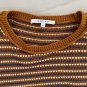 Carven Knitwear Sweater Micro Motif Stripe Brown Multi ( XL )