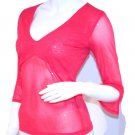 GAS JEANS Collection SHEER Transparent V-NECK Shirt TOP ( S )