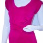 $890 TOM FORD Hot Pink FUCHSIA ITALY Draped Traverse Top ( 36 )