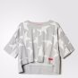 ADIDAS Stellasport STAR Graphic TEE Shirt GREY HEATHER A08077 Top ( M )